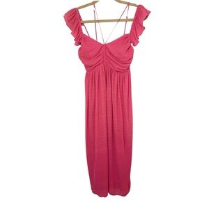 Revolve Tularosaa XS Katrina Pink Crepe Sweetheart Ballerinacore Barbie Dress